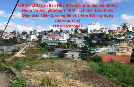 CHÍNH CHỦ Cần Bán Nhanh lô đất vị trí đẹp tại phường 9, TP Đà Lạt, tỉnh Lâm Đồng